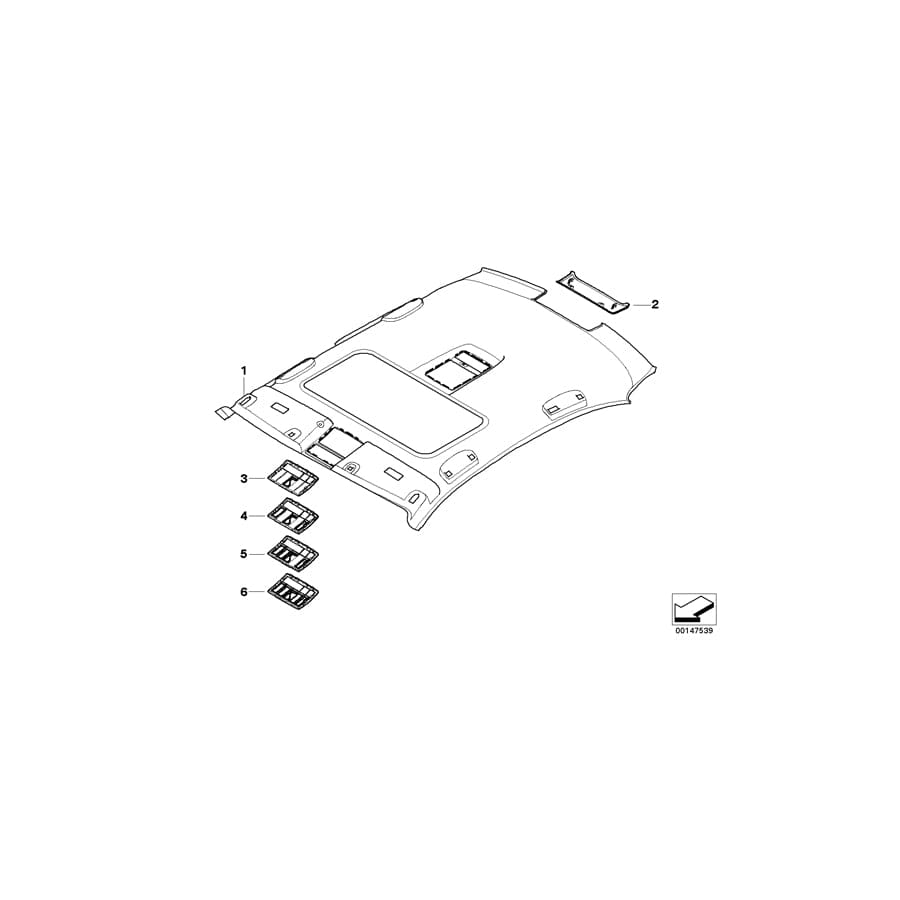 Genuine BMW 51448026913 E60 Cover, Stop Lamp PLATIN (Inc. 530i, 545i & 535xi)