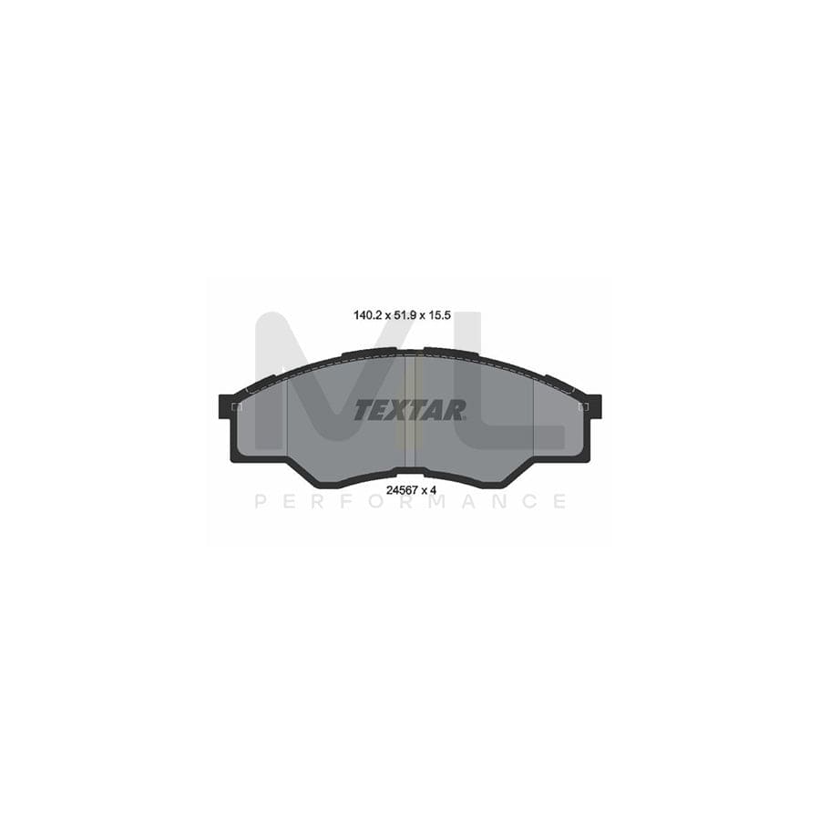 TEXTAR 2456701 Brake pad set not prepared for wear indicator