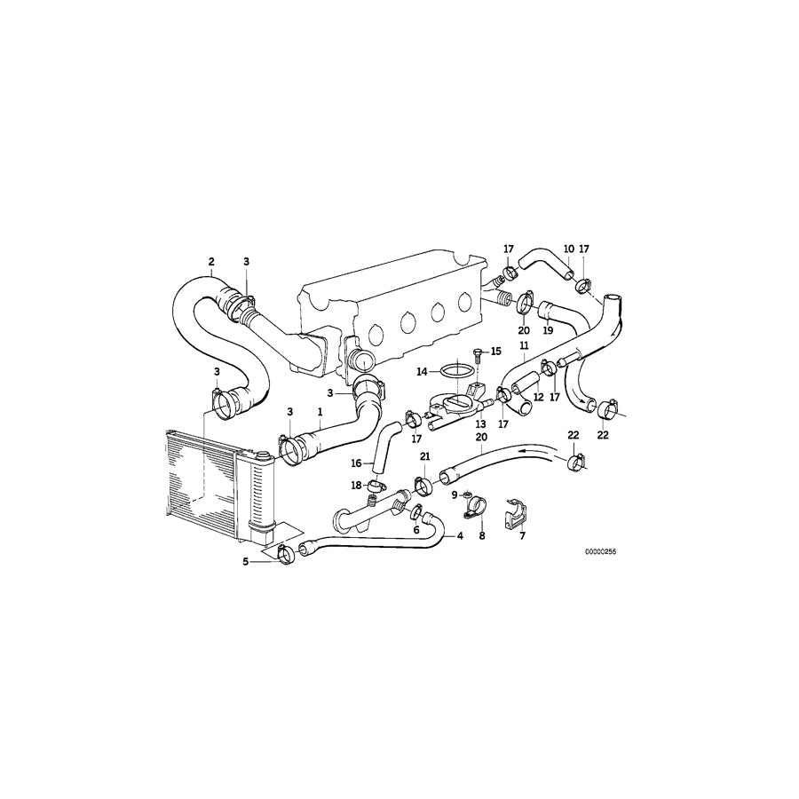 Genuine BMW 11531717707 E34 Water Hose (Inc. 518i)