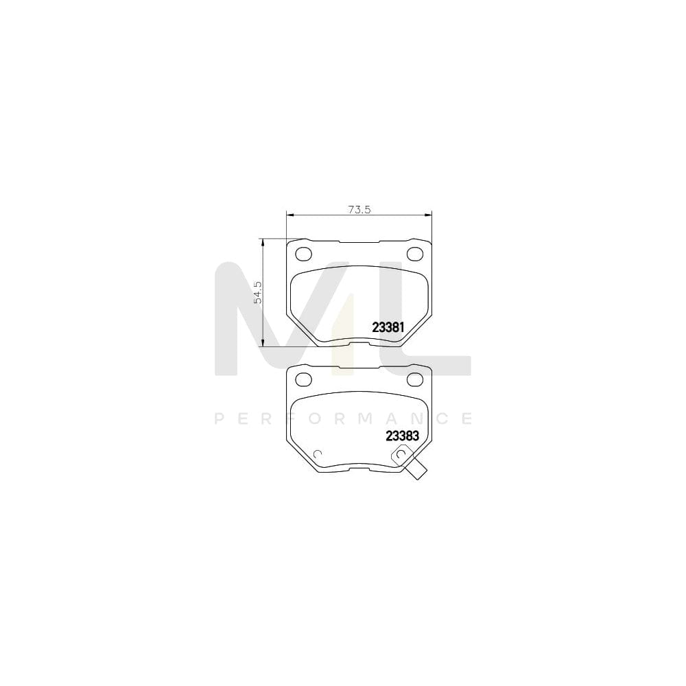 Hella 8DB 355 011-601 Brake Pad Set For Subaru Impreza With Acoustic Wear Warning | ML Performance Car Parts
