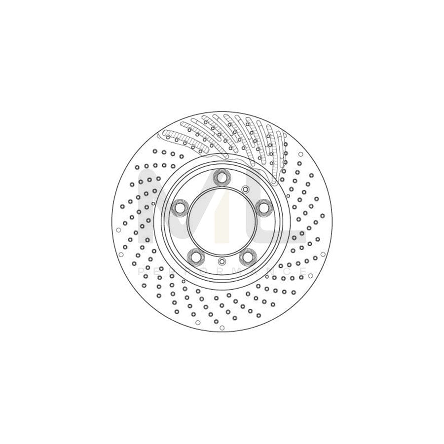 TRW DF6464S Brake Disc for PORSCHE 911 Slotted / Perforated, Painted