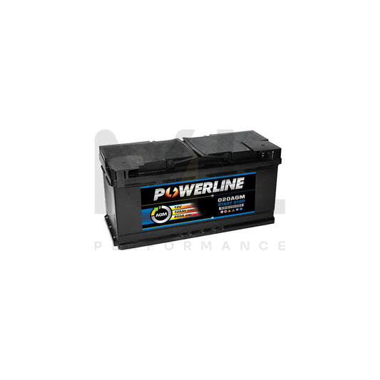 Powerline 020 AGM Start Stop Car Battery 105Ah