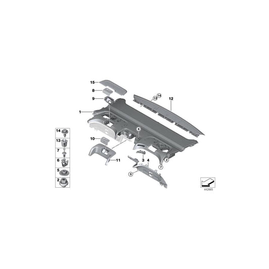 Genuine BMW 51468064919 G12 G11 Rear Window Shelf ANTHRAZIT (Inc. 725d, 750LiX 4.0 & 740i)