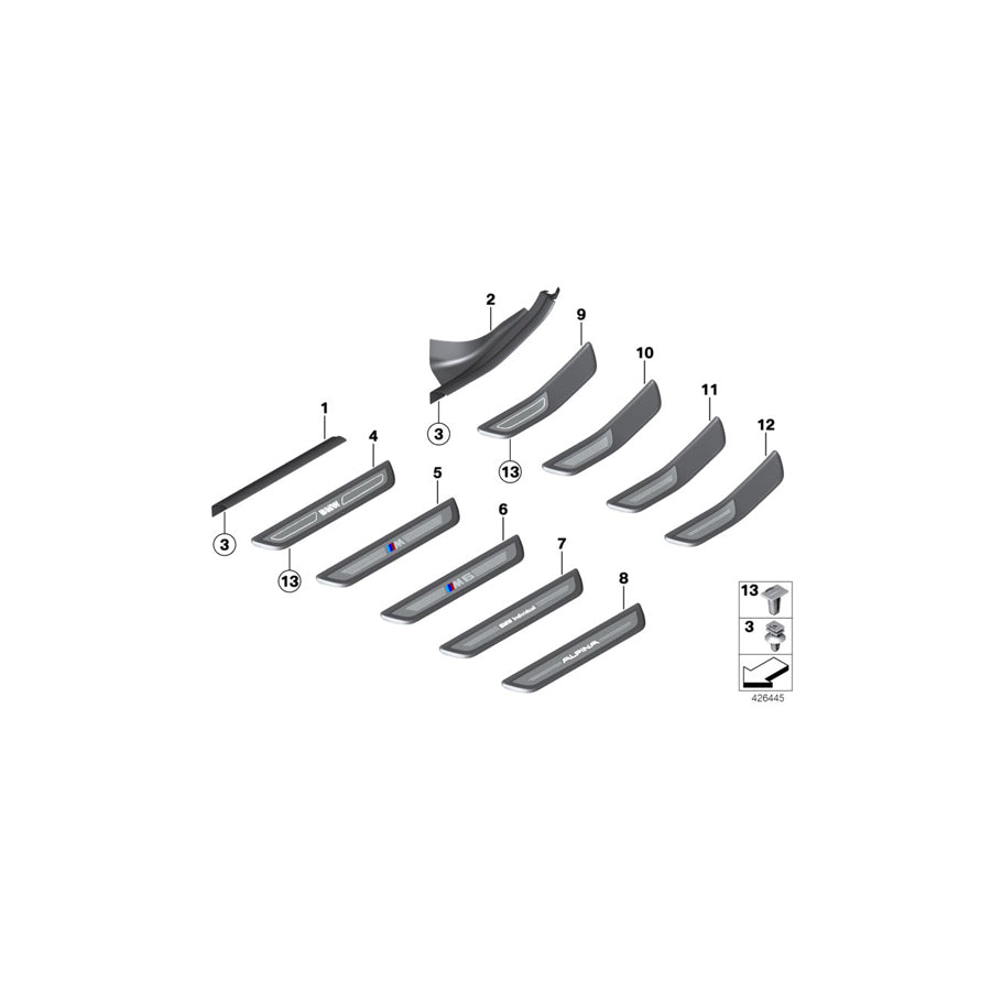 Genuine BMW 51477289876 Cover Molding, Sill, Inner Front Right ELFENBEINWEISS (Inc. 650iX, 640d & 650iX 4.0)