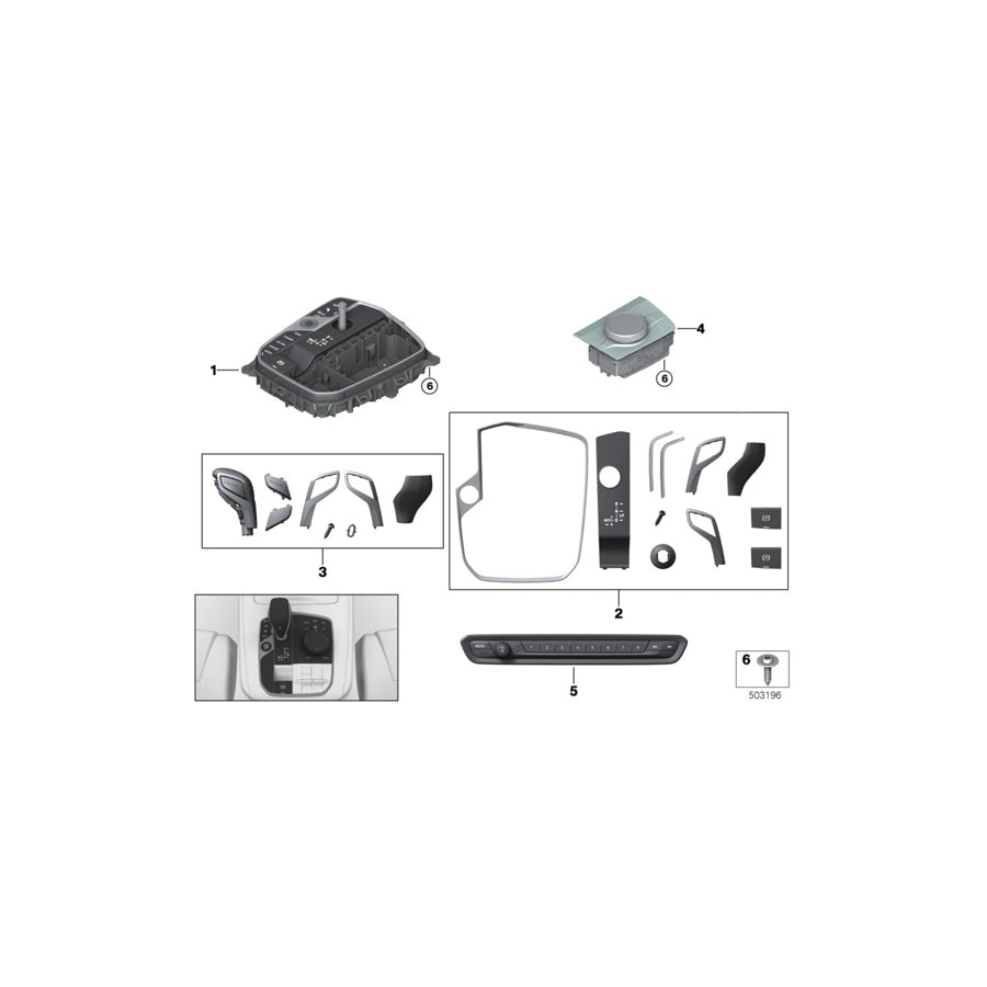 Genuine BMW 61319475057 G16 G14 G15 Repair Kit Gearshift Lever Knob (Inc. M850iX, 840i & 840iX)
