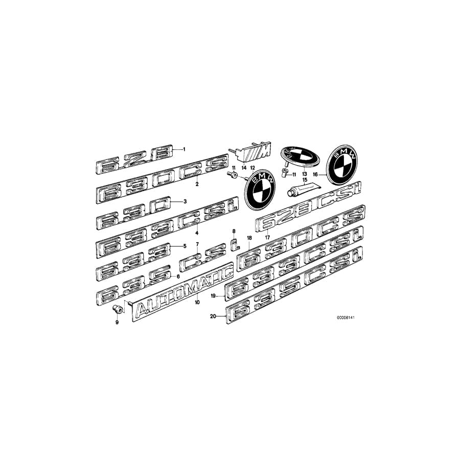 Genuine BMW 51141864923 E24 Emblem Plugged In Rear "CS" (Inc. 635CSi)