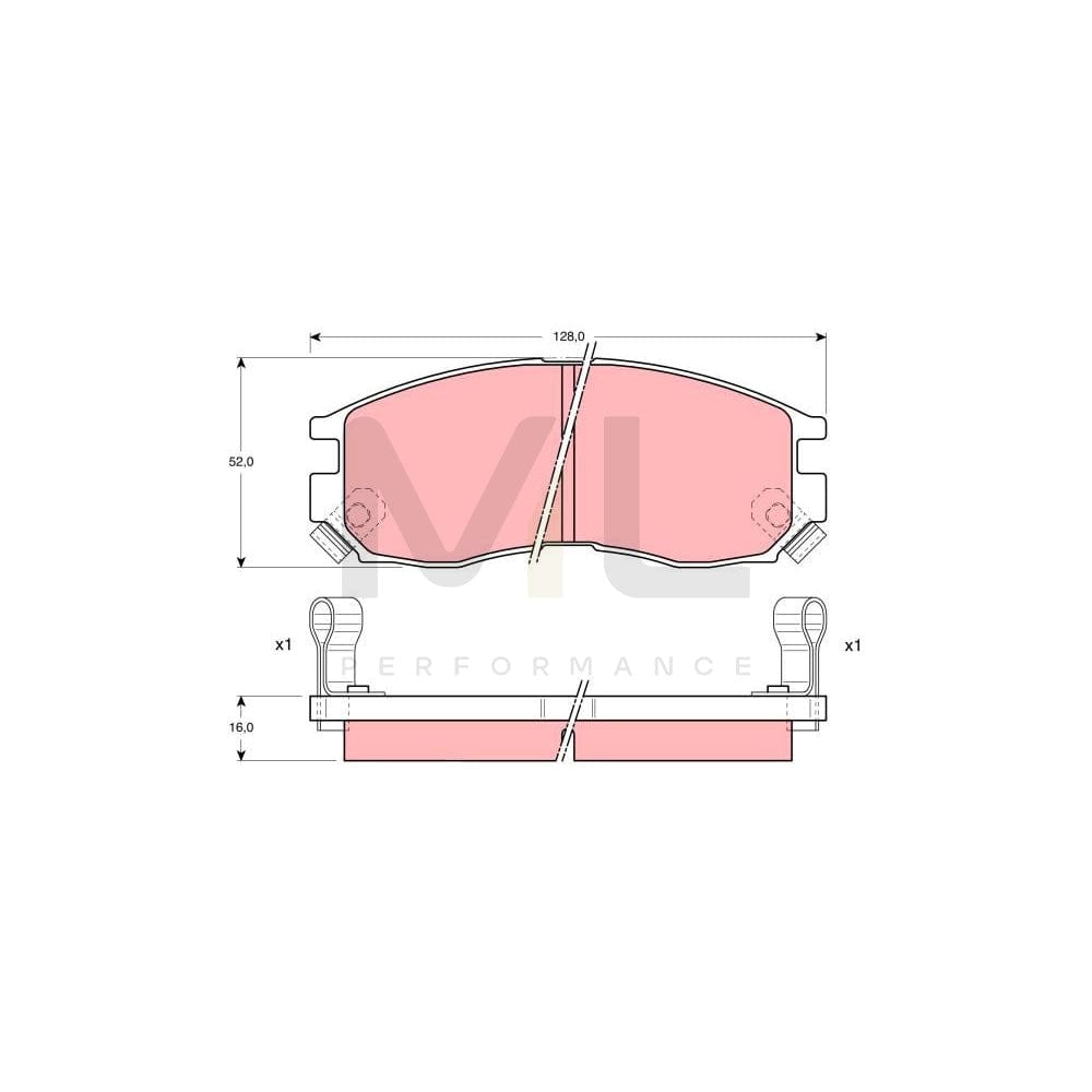 TRW Gdb1128 Brake Pad Set With Acoustic Wear Warning