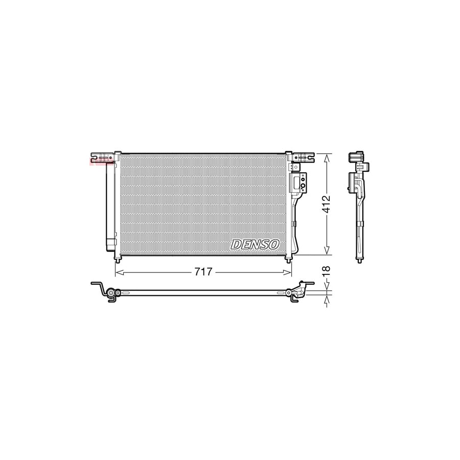 DENSO DCN41008 Air Conditioning Condenser for Hyundai Santa Fe II (CM)