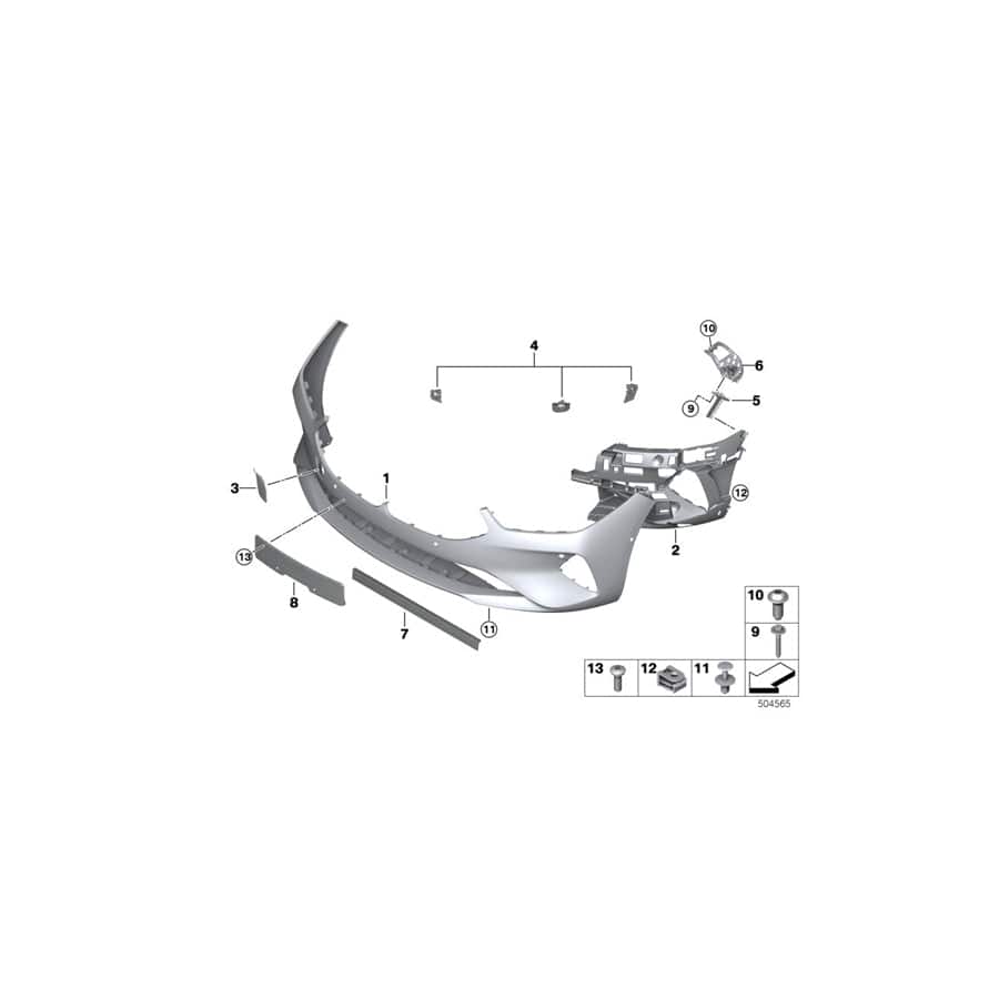Genuine BMW 51117946650 G16 Trim Panel, Bumper, Front PDC (Inc. 840i, 840dX & 840iX)