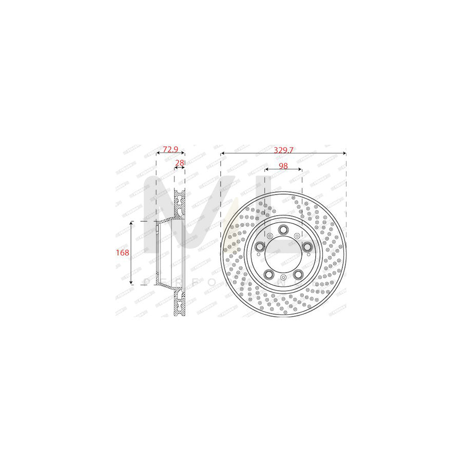 Ferodo DDF2131LC-1 Brake Disc for Porsche 911 Vented - Pair