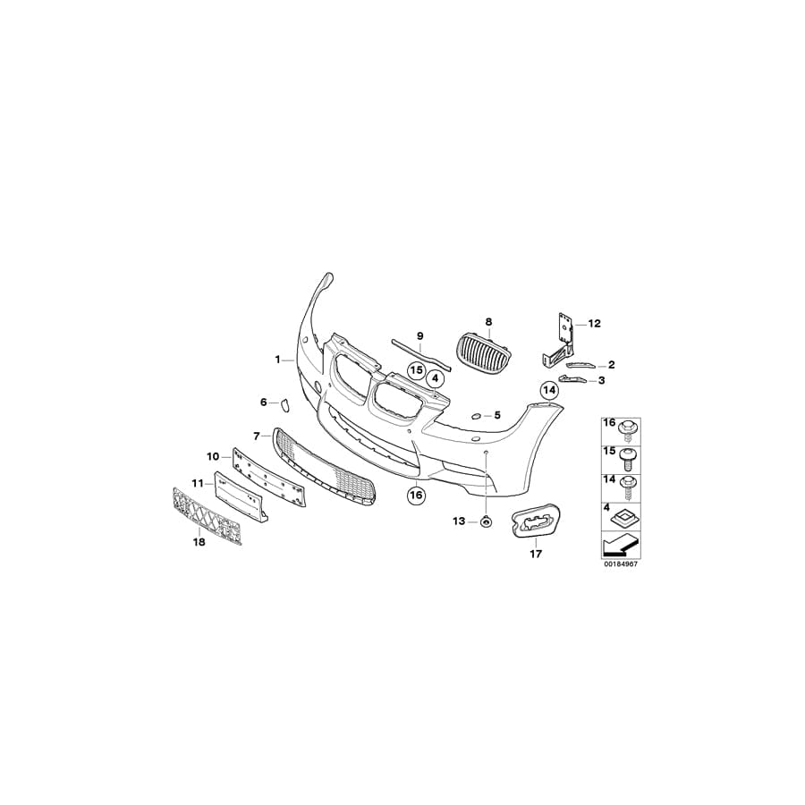 Genuine BMW 51117891399 E90 E91 Drilling Template, Licence Plate Front M (Inc. 316i, 330xd & 323i)