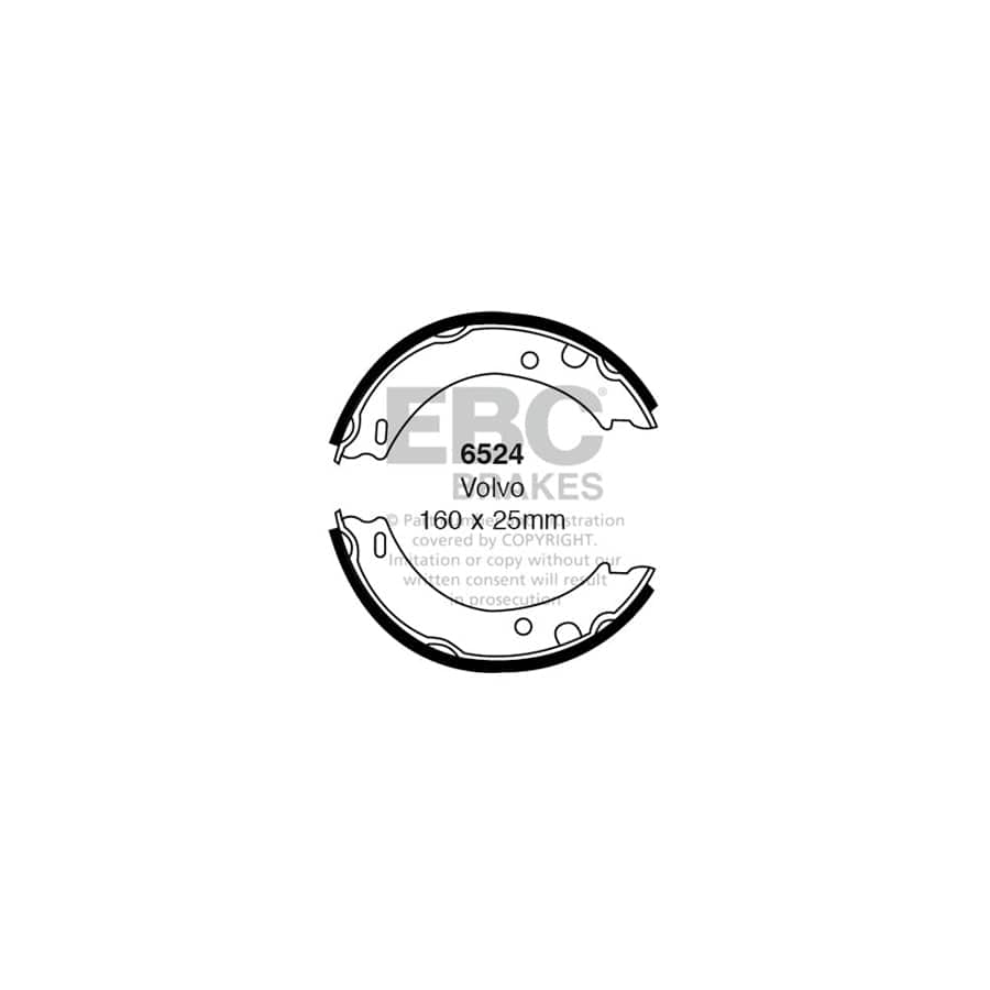 EBC 6524 Volvo Rear Brake Shoes 1 | ML Performance UK Car Parts