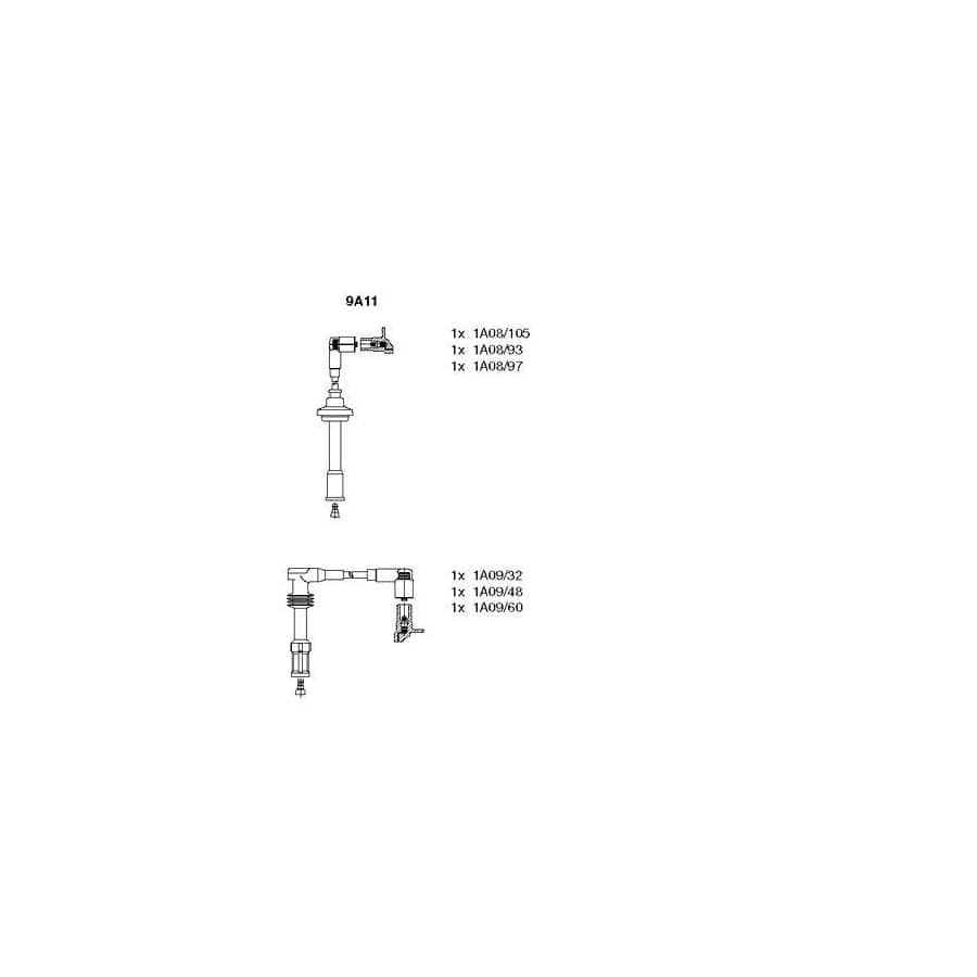 Bremi 9A11 Ignition Cable Kit for Alfa Romeo Spider (916, 916S)