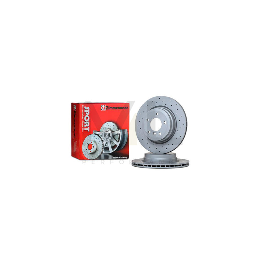 ZIMMERMANN SPORT COAT Z 150.3430.52 Brake Disc Internally Vented, Perforated, Coated, High-carbon  - 1 piece