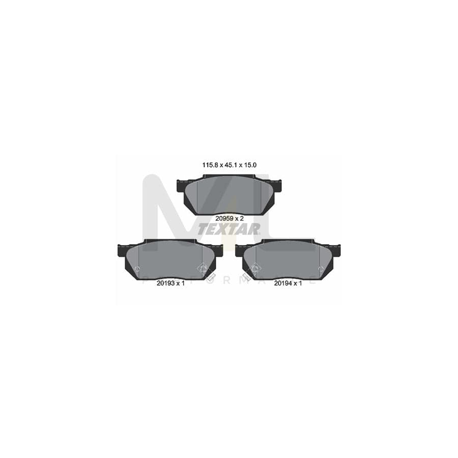 TEXTAR 2095902 Brake pad set with acoustic wear warning