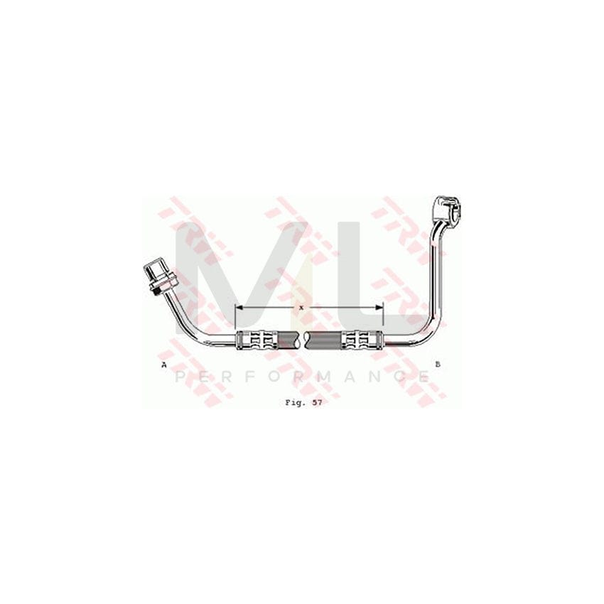 TRW PHD233 Brake Hose for FORD TRANSIT 375mm, M10x1