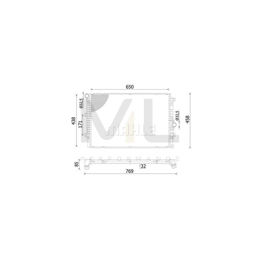 MAHLE ORIGINAL CR 2428 000S Engine radiator for VW Tiguan I (5N) Brazed cooling fins, Manual Transmission | ML Performance Car Parts
