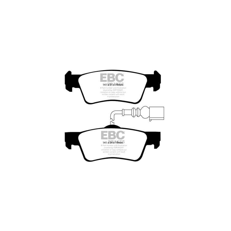 EBC PD03KR831 VW Caravelle Yellowstuff Rear Brake Pad & Plain Disc Kit - ATE Caliper 2 | ML Performance UK Car Parts