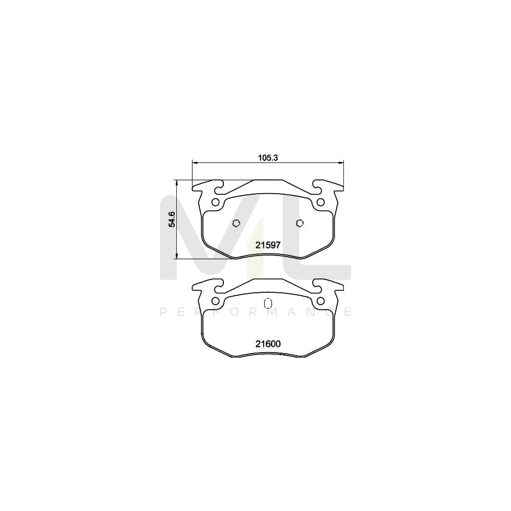 Hella 8DB 355 019-221 Brake Pad Set Prepared For Wear Indicator, With Brake Caliper Screws | ML Performance Car Parts