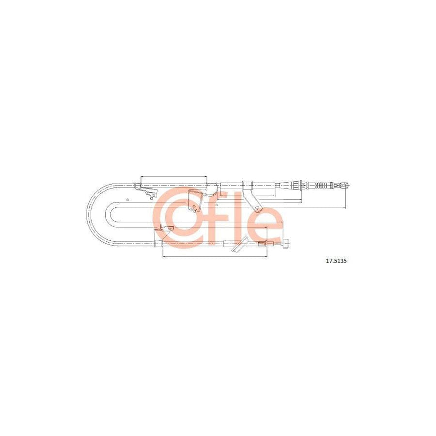 Cofle 17.5135 Hand Brake Cable for Suzuki Swift III Hatchback (Mz, Ez)