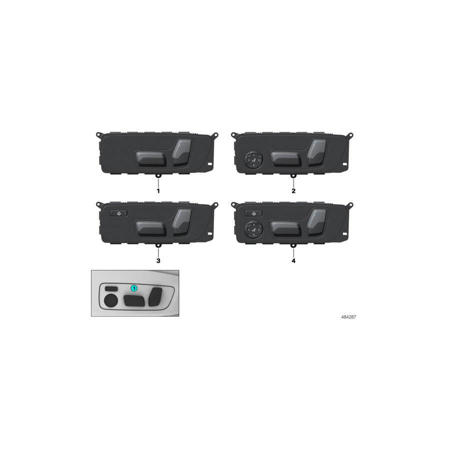 Genuine BMW 61319390113 G21 G02 G01 Seat Adjustment Switch, Left (Inc. X4 20iX, X3 20i & X3 18d)