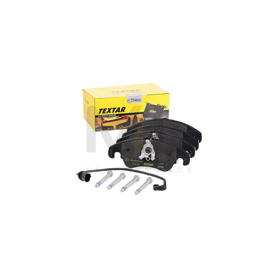 TEXTAR 2440903 Brake pad set with integrated wear warning contact, with brake caliper screws