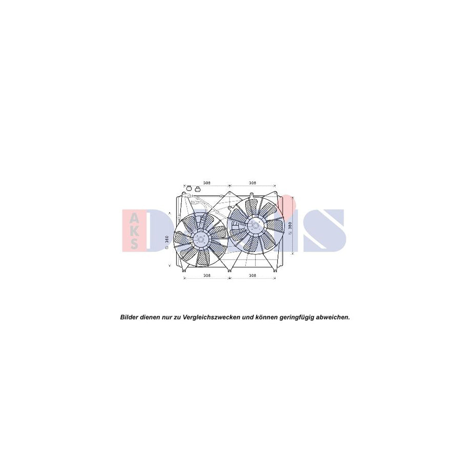 AKS Dasis 328030N Fan, Radiator for Suzuki Grand Vitara II Off-Road (Jt, Te, Td)