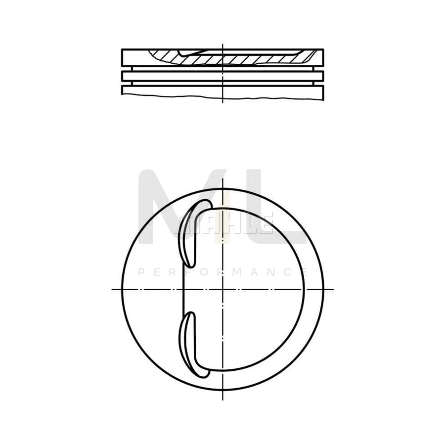 MAHLE ORIGINAL 008 75 00 Piston 86,4 mm, without cooling duct | ML Performance Car Parts