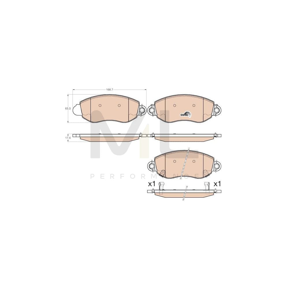 TRW Gdb2006 Brake Pad Set For Ford Transit Cotec, With Acoustic Wear Warning, With Brake Caliper Screws