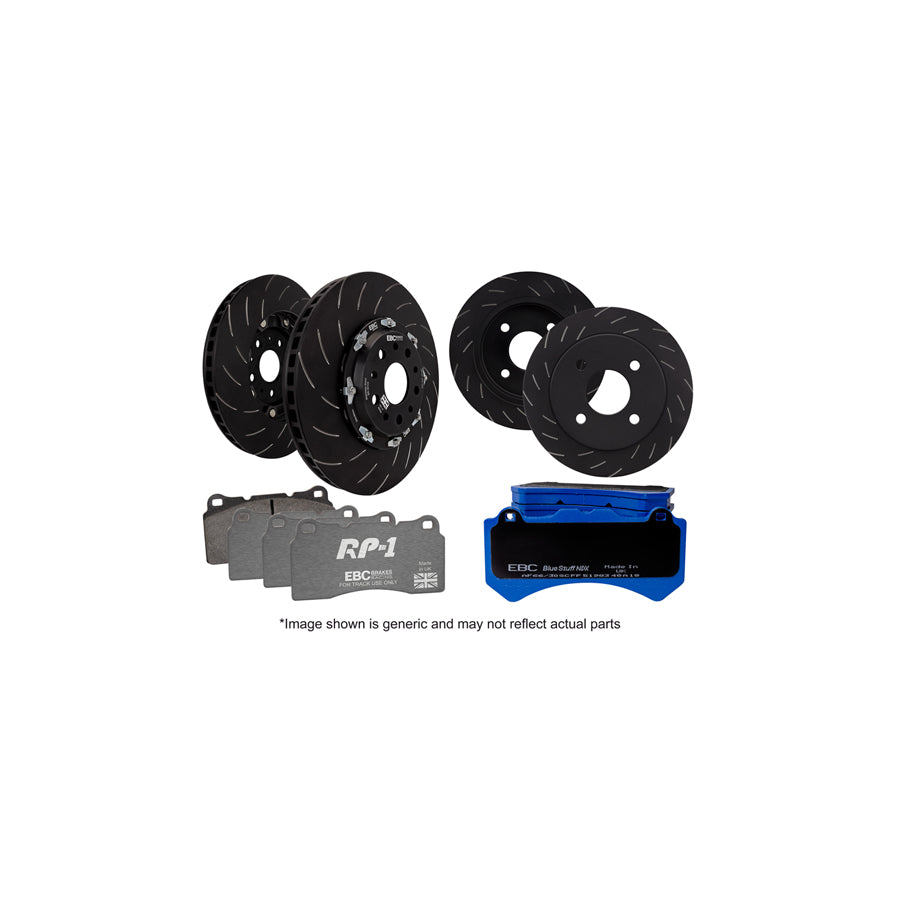 EBC P2DK035RP1 Honda Civic Full Vehicle Kit RP1 Full Race Pads & 2-Piece Fully-Floating Discs 1 | ML Performance UK Car Parts