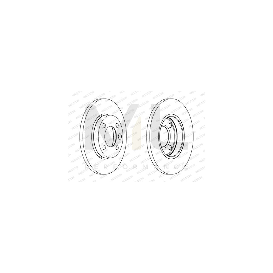 Ferodo Premier Coat+ Disc DDF103C Brake Disc Solid, Coated, With Bolts/Screws  - Pair