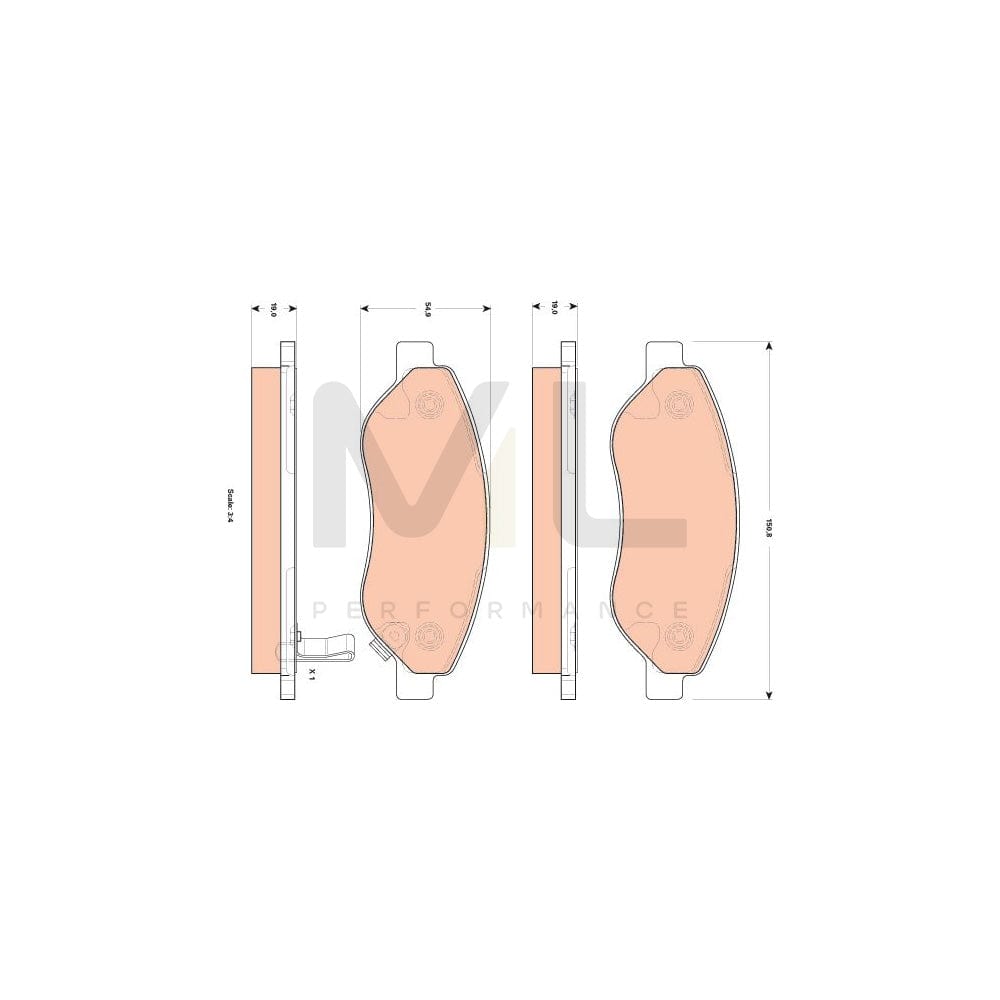 TRW Gdb1713 Brake Pad Set With Acoustic Wear Warning, With Brake Caliper Screws, With Accessories