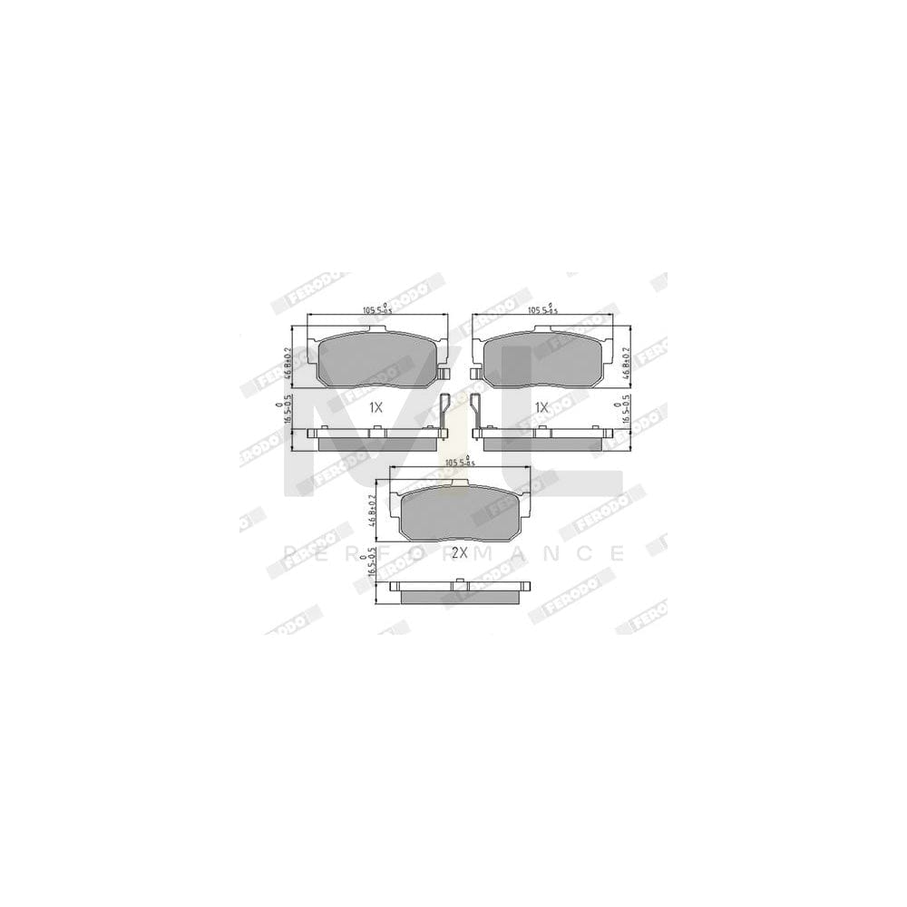Ferodo Premier Eco Friction FDB796 Brake Pad Set With Acoustic Wear Warning, Without Accessories