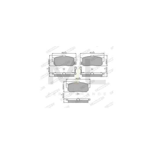 Ferodo Premier Eco Friction FDB796 Brake Pad Set With Acoustic Wear Warning, Without Accessories