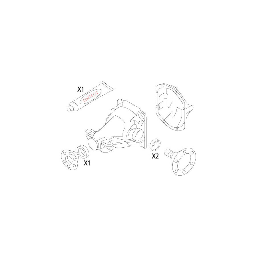 Corteco 19536139 Gasket Set, Differential for Mitsubishi Pajero / Shogun IV (V80)