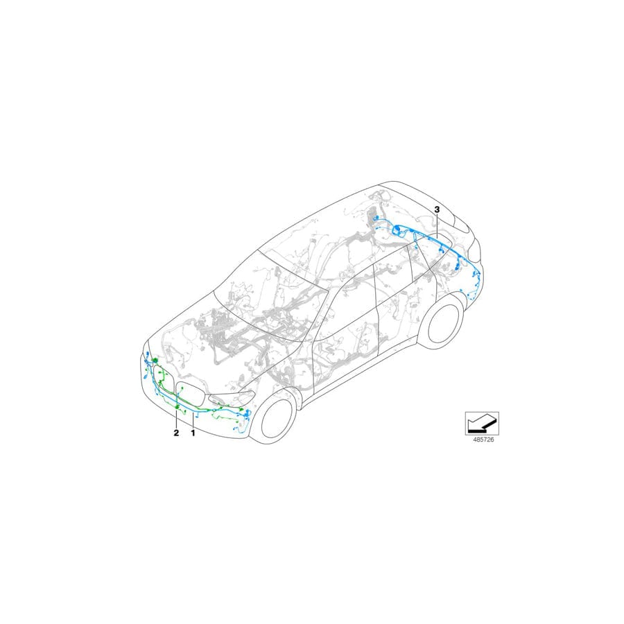 Genuine BMW 61128809736 Set Of Cables, Rear Bumper (Inc. X4)