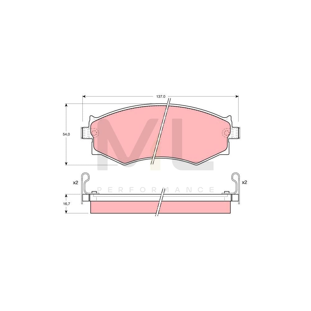 TRW Gdb1008 Brake Pad Set With Acoustic Wear Warning