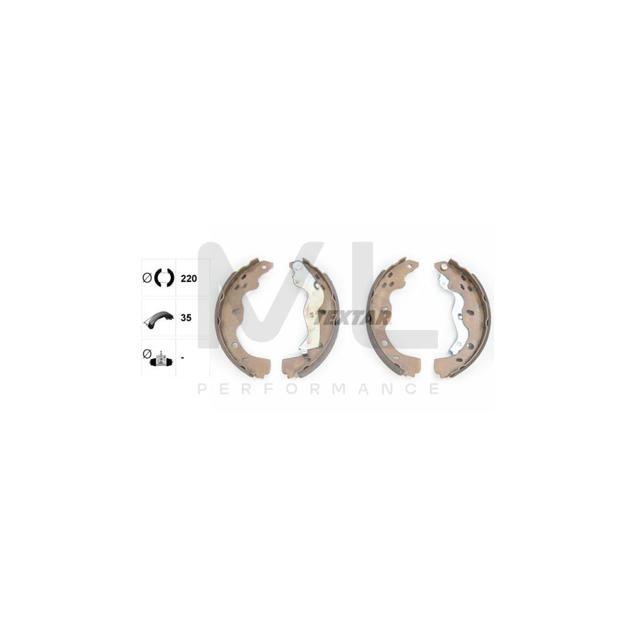 TEXTAR 91067500 Brake Shoe Set with handbrake lever