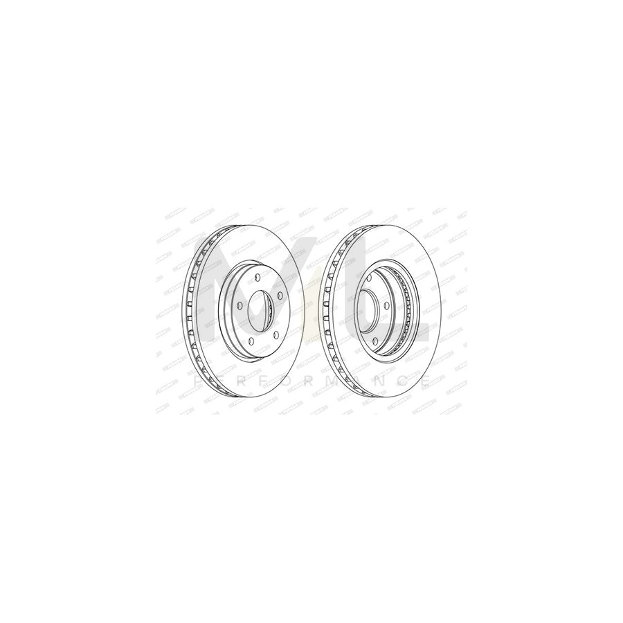 Ferodo Premier DDF1069 Brake Disc Vented, Without Bolts/Screws  - Pair