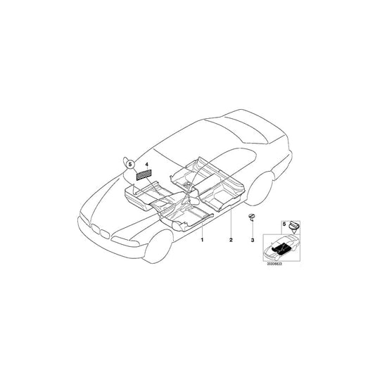 Genuine BMW 51478204002 E39 Floor Trim Cover, Front GRAU (Inc. 530d, 523i & 520i)