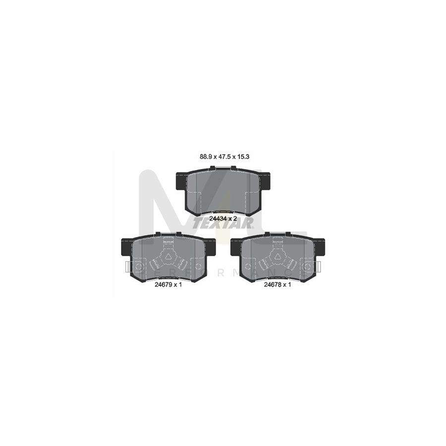 TEXTAR 2443402 Brake pad set with acoustic wear warning