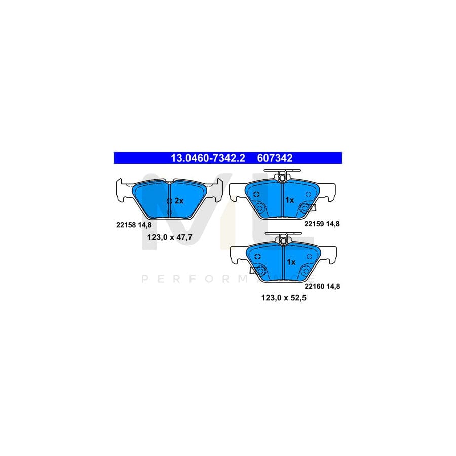 ATE 13.0460-7342.2 Brake pad set with acoustic wear warning