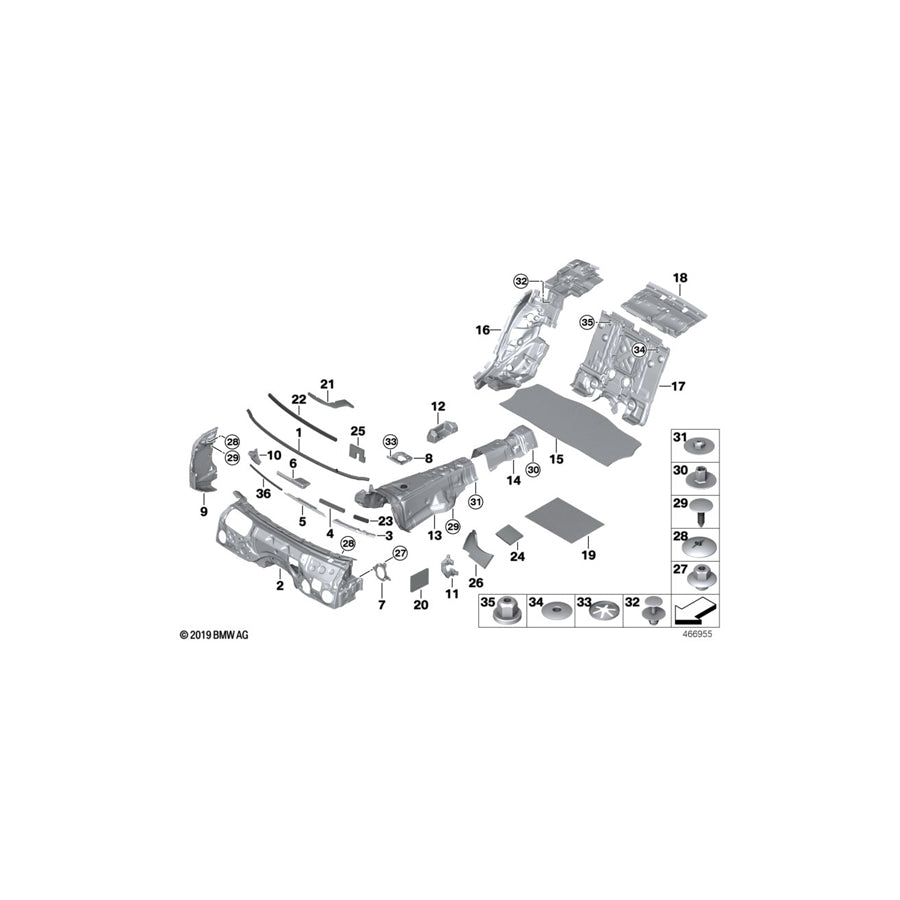 Genuine BMW 51477343391 G11 G12 Noise Insulation, A-Pillar, Upper Left LHD (Inc. 725Ld, 745e & Alpina B7)