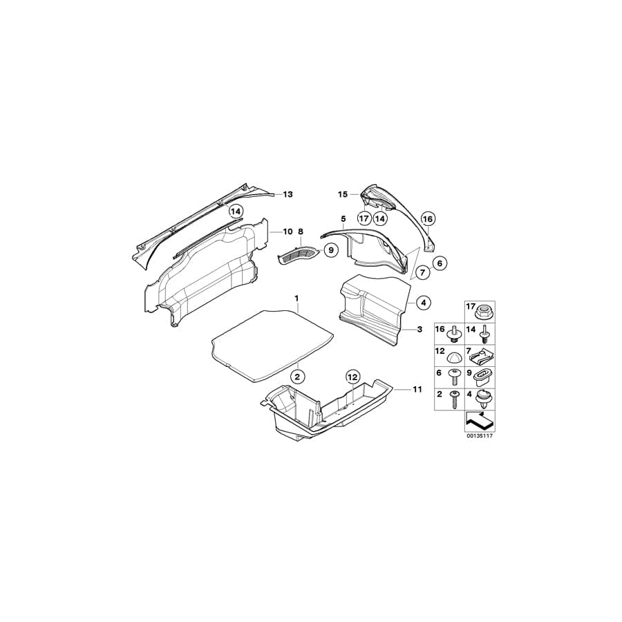 Genuine BMW 51478266981 E52 Trim Panel, Trunk, Bottom, Left P1SP SPORTROT (Inc. ALPINA V8 & Z8)