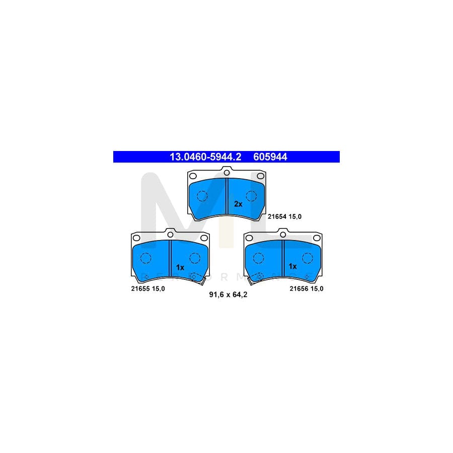 ATE 13.0460-5944.2 Brake pad set with acoustic wear warning