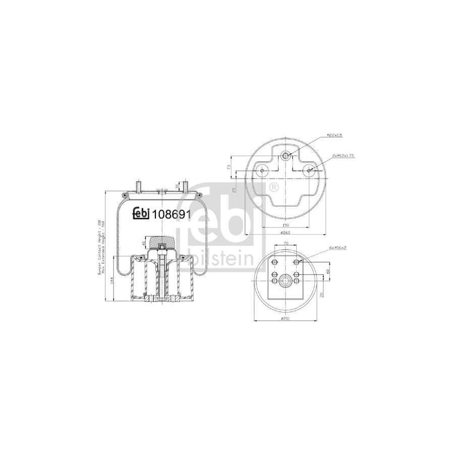 Febi Bilstein 108691 Boot, Air Suspension