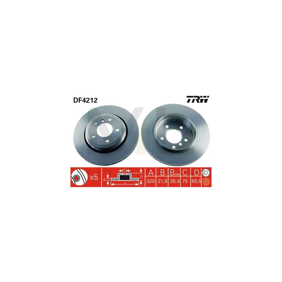 TRW DF4212 Brake Disc for BMW 3 Series Vented, Painted  - 1 piece