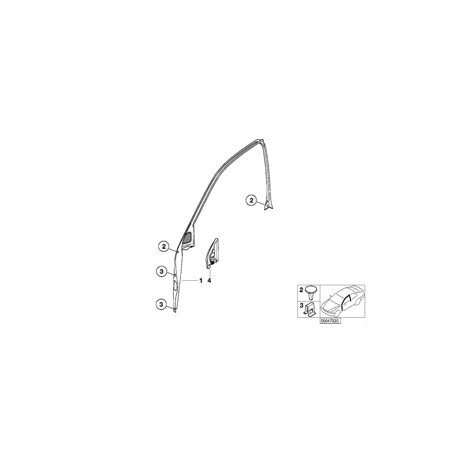 Genuine BMW 51338234630 E46 Cover, Window Frame With Speaker, Right HARMAN KARDON (Inc. 330i, 316i 1.9 & 316i 1.6)