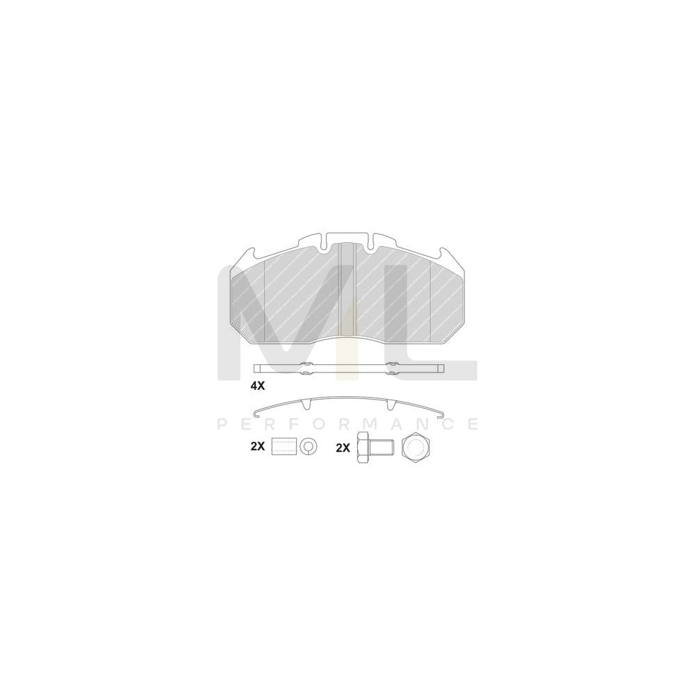 Ferodo FCV1404BFE Brake Pad Set Premier, Prepared for Wear Indicator, With Accessories