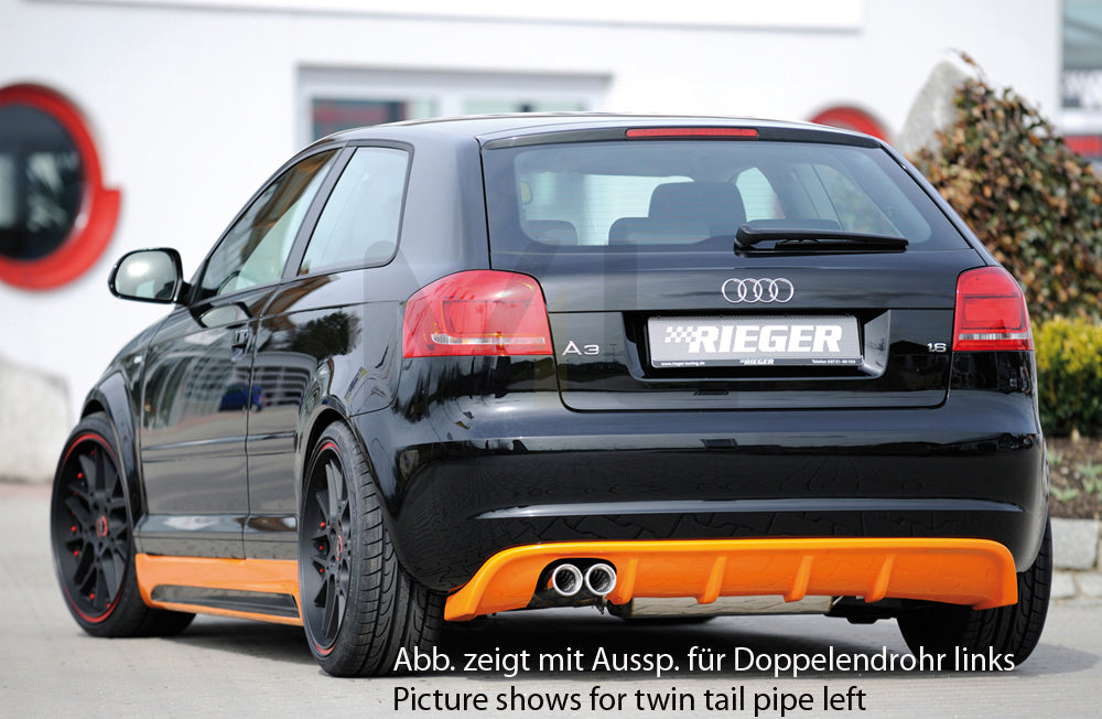 Rieger 00056774 Audi 8P A3 Rear Diffuser 2 | ML Performance UK Car Parts